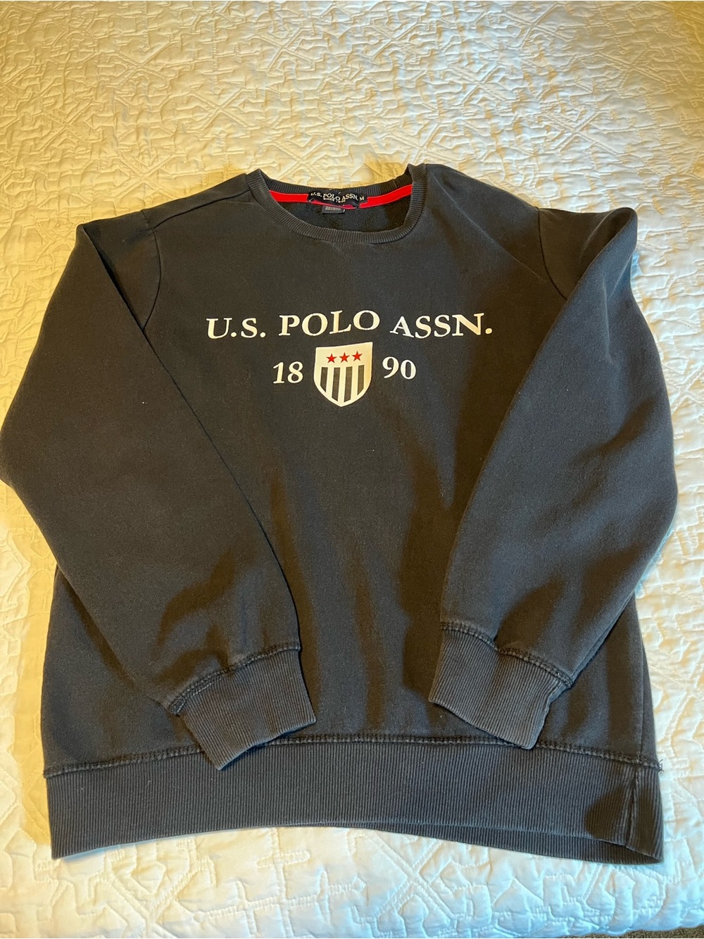 U.S. Polo Assn. Crewneck Sweatshirt in Black with White Logo